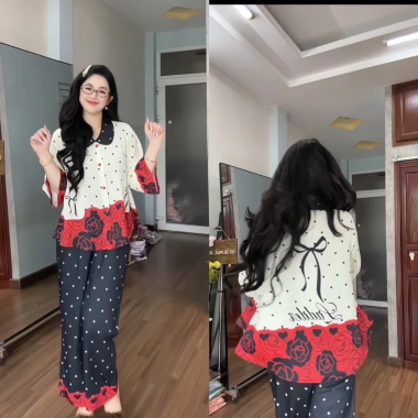 Pijama PHOM TO RỘNG cổ Sen chất MANGO 45-65kg - Giá 265.000đ giảm 20%