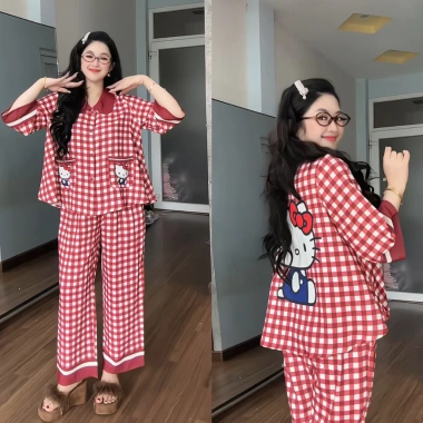Pijama PHOM TO RỘNG cổ Sen chất MANGO 45-65kg - Giá 265.000đ giảm 20%