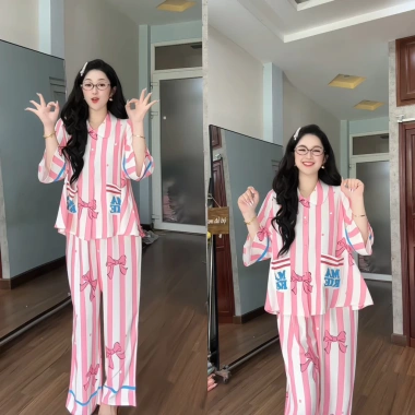 Pijama PHOM TO RỘNG cổ Sen chất MANGO 45-65kg - Giá 265.000đ giảm 20%