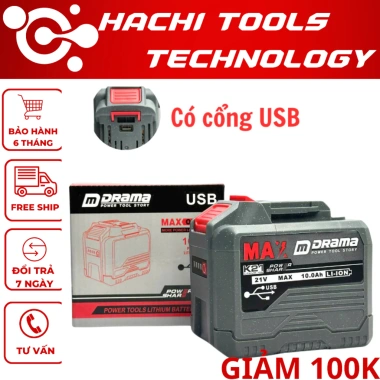 Pin 20 Cell Drama 10Ah Mạch 4 Mosfet Cổng USB Chân Pin Phổ Thông Đèn LED Báo Pin - 453.000₫
