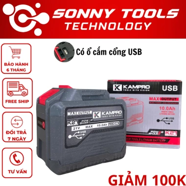 Pin 20 Cell KAMPRO Xám 21V Bảng Mạch 4 Mosfet Chống Ngắt Tải Cổng USB Chân Pin 4cm Giá ưu đãi 453.000đ 10