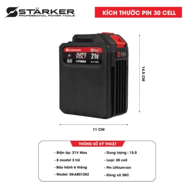 Pin 30 Cell 8 Mosfet 15Ah STARKER M21 4cm Máy Khoan Máy Mài Bulong Đèn Báo Pin Giá 508.000 VND 4 Pin 30 Cell 8 Mosfet 15Ah STARKER M21 4cm Máy Khoan Máy Mài Bulong Đèn Báo Pin Giá 508.000 VND 4