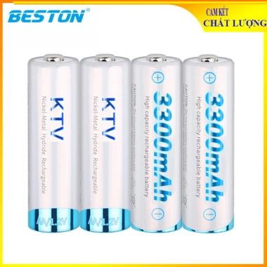 Pin AA sạc lại Beston 3.000mAh chính hãng - 4 viên, dùng cho micro, cửa thẻ vân tay, chỉ 137k