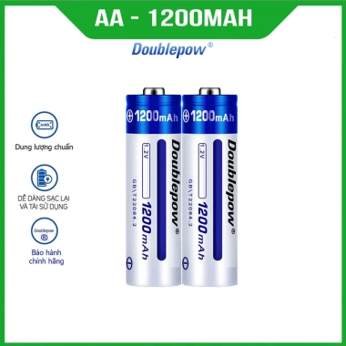Pin AA sạc lại Doublpow 1.200mAh - Giá 28k, mua lẻ hoặc vỉ 4 viên 10