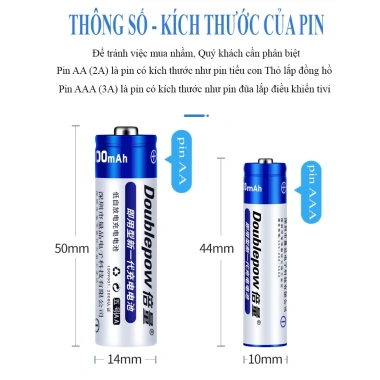 Pin AA sạc lại Doublpow 1.200mAh hộp 4 viên - Giá ưu đãi 48.000 đồng
