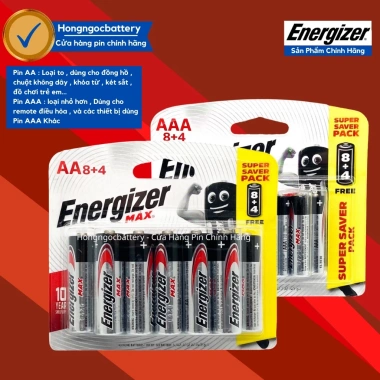 Pin AA/AAA/AAAA/9V Energizer 1,5V Siêu Bền - Chính Hãng, Giá Ưu Đãi 48.000₫