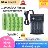 Pin Alkaline Sạc 1.5V AA 3.000mAh và AAA 2.100mAh - Giá 77k Giao Hàng Siêu Tốc