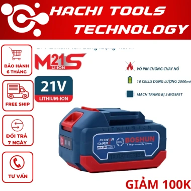Pin BOSHUN 10 Cell 2.000mAh - Mạch 3 Mosfet, Vỏ Chống Cháy, Giá Ưu Đãi 265k