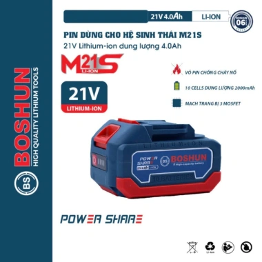 Pin BOSHUN 10 Cell 2.000mAh - Mạch 3 Mosfet, Vỏ Chống Cháy, Giá Ưu Đãi 265k