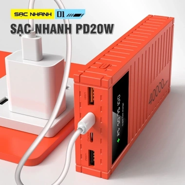 Pin Container 50.000mAh Sạc Nhanh và LED Hiển Thị, Vỏ Bền Thêu Đặc - Chỉ 203.000₫ 3 Pin Container 50.000mAh Sạc Nhanh và LED Hiển Thị, Vỏ Bền Thêu Đặc - Chỉ 203.000₫ 3