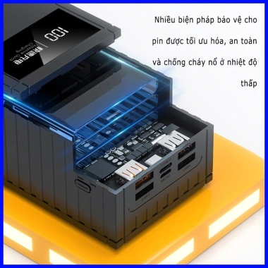 Pin Container 50.000mAh Sạc Nhanh và LED Hiển Thị, Vỏ Bền Thêu Đặc - Chỉ 203.000₫