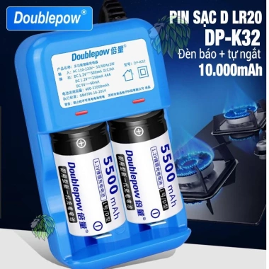 Pin Đại Sạc D LR20 & Sạc Pin DP-K32 2A/3A/9V Tự Ngắt cho Bếp Ga, Đèn Pin, Radio - 119.000 VND