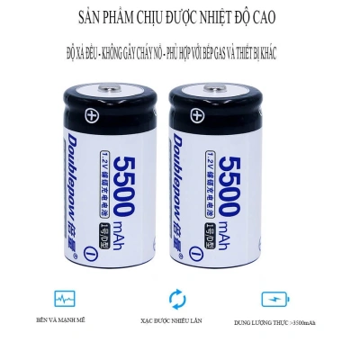 Pin đại sạc lại D 5.500mAh Ni‑Cd Doublepow cao cấp, dung lượng thực - 89.000₫