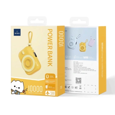 Pin Dự Phòng 10.000mAh WIWU Wi-P041 - Sạc nhanh 20W, Dây đeo hiển thị iPhone - 599k