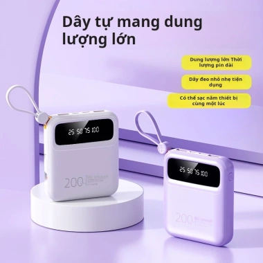 Pin dự phòng 20.000mAh 3 màu - Siêu nhỏ gọn, hiển thị pin, tương thích Android và iPhone, giá ưu đãi 127.800 VND
