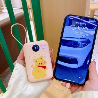 Pin Dự Phòng 20.000mAh Màn Hình Mickey, Cáp Sạc Ngoài, iPhone/Xiaomi, Giá 330k