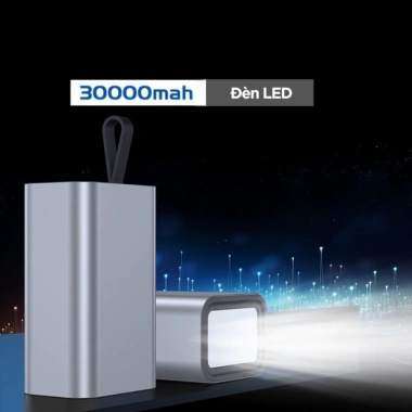 Pin Dự Phòng 30.000mAh 6x21.700 Vỏ Nhôm Sạc Nhanh PD 22.5W Bảo Hành 12 Tháng - 430k