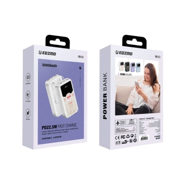 Pin dự phòng 30.000mAh Kozmo KM03 - Sạc nhanh, an toàn, công suất lớn, 2 màu Đen-Trắng, giá chỉ 547.800₫