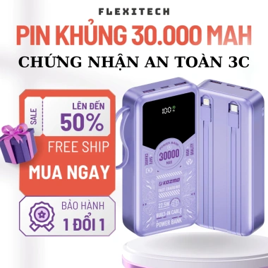 Pin dự phòng 30.000mAh Kozmo KM03 - Sạc nhanh, an toàn, công suất lớn, 2 màu Đen-Trắng, giá chỉ 547.800₫
