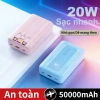 Pin dự phòng 50.000m 3 cổng, nhỏ gọn, sạc nhanh 20W, phù hợp mọi điện thoại, an toàn, giá ưu đãi 339.999đ