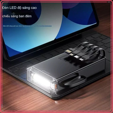 Pin Dự Phòng 50.000mAh + 4 Cáp Sạc Nhanh, Tặng Dây, Bảo Hành 12 Tháng, Giá 165k