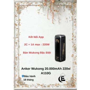 Pin Dự Phòng Anker Wukong A110G 220W 20.000mAh Limited - Giá chỉ 2.85 triệu, tiết kiệm năng lượng mọi lúc Pin Dự Phòng Anker Wukong A110G 220W 20.000mAh Limited - Giá chỉ 2.85 triệu, tiết kiệm năng lượng mọi lúc