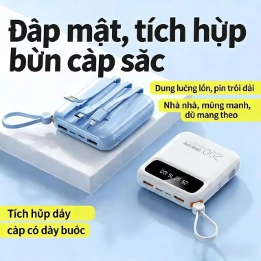 Pin dự phòng COD 20.000mAh sạc nhanh 22.5W LED hiển thị, tháo rời, di động 35.950₫