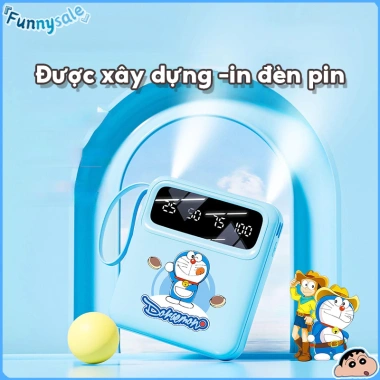 Pin Dự Phòng Doraemon 10.000mAh Sạc Nhanh, 4 Dây Type‑C Lightning USB, Nhỏ Gọn, Chính Hãng