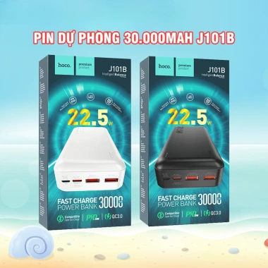Pin Dự Phòng Hoco J101B 30.000mAh Sạc Nhanh 22.5W Vỏ Chống Cháy 320.000đ 7