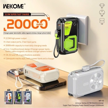 Pin Dự Phòng Sạc Nhanh 22.5W 20.000mAh - Wekome WP-95 WP-89 Deiog DY-208, Giá 751.842 VND