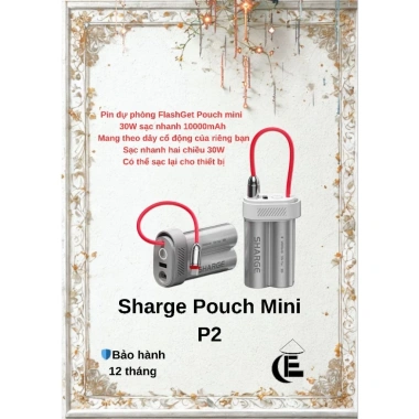 Pin Dự Phòng Sharge Pouch Mini 10.000mAh 30W - Tích Hợp Cáp Sạc, Giá Đãi 740.000₫ Pin Dự Phòng Sharge Pouch Mini 10.000mAh 30W - Tích Hợp Cáp Sạc, Giá Đãi 740.000₫