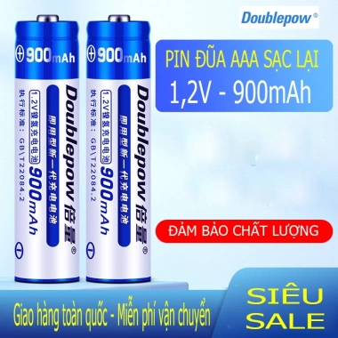 Pin đũa AAA Doublepow 900mAh 1.2V Ni‑MH – Thế hệ mới, bền bỉ, sạc 1.200 lần, hàng chính hãng, giá 32.000₫ 2