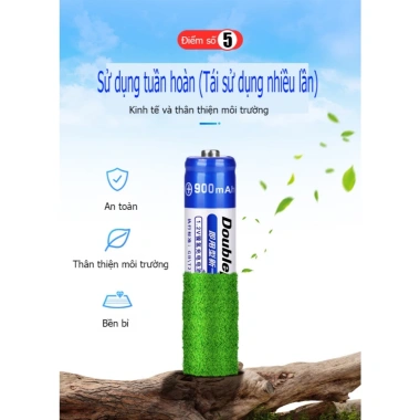Pin đũa AAA Doublepow 900mAh 1.2V Ni‑MH – Thế hệ mới, bền bỉ, sạc 1.200 lần, hàng chính hãng, giá 32.000₫ 6