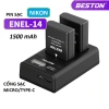 Pin EN-EL14 1.500mAh và Sạc Beston cho Nikon D3.100‑D5.600, P7.000 – Giá chỉ 173.145₫