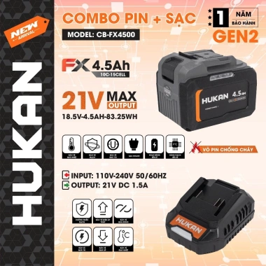 Pin HUKAN 10-15 Cell vỏ Xám, dòng xả cao 10C-15C cho máy khoan, mài, vít chân - 593.000đ 7