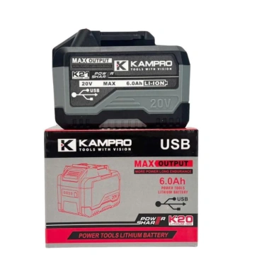Pin KAMPRO ULTRA 15Cell 6.0Ah 4 Mosfet Mạch To Chống Ngắt USB Đèn LED ABS - 450k