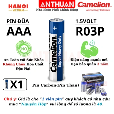 Pin Khô AA/AAA Camelion Cao Cấp - An toàn, bền mạnh, pin tiểu đũa carbon R6P R03P mới 100% - Giá 9.000đ