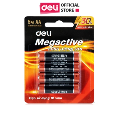Pin Kiềm Alkaline Deli Megactive AA & AAA - Vỉ 2/4 Viên, Nguồn Mạnh, Giá Ưu Đãi 32.000 VND