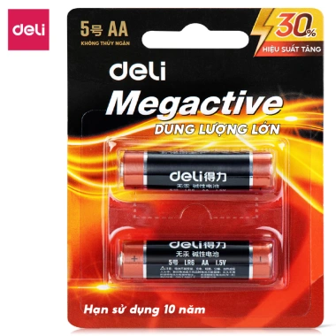 Pin Kiềm Alkaline Deli Megactive AA & AAA - Vỉ 2/4 Viên, Nguồn Mạnh, Giá Ưu Đãi 32.000 VND 7 Pin Kiềm Alkaline Deli Megactive AA & AAA - Vỉ 2/4 Viên, Nguồn Mạnh, Giá Ưu Đãi 32.000 VND 7