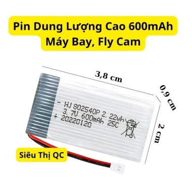 Pin Lipo 600mAh 3.7V 25C cho Flycam, Drone, Máy Bay Điều Khiển - Dung Lượng Cao, Tương Thích Nhiều Thiết Bị