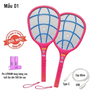 Pin Lithium dung lượng cao siêu bền, bảo hành 12 tháng - Vợt muỗi cao cấp 79k