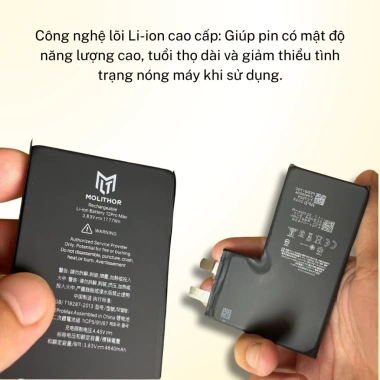 Pin Molithor Dung Lượng Cao cho iPhone 11‑15 Pro Max, Hỗ Trợ Chuẩn Đoán, Bảo Hành 12 Tháng - Giá chỉ 299.000 VND