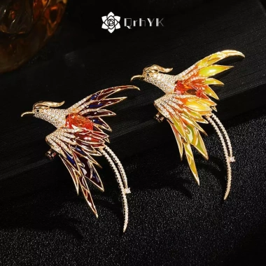 Pin nam Phượng Hoàng Chim Thổ Cẩm Động Vật 5 màu – làm đẹp áo, quà tặng nữ