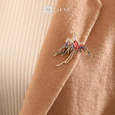 Pin nam Phượng Hoàng Chim Thổ Cẩm Động Vật 5 màu – làm đẹp áo, quà tặng nữ