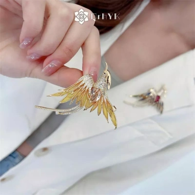 Pin nam Phượng Hoàng Chim Thổ Cẩm Động Vật 5 màu – làm đẹp áo, quà tặng nữ