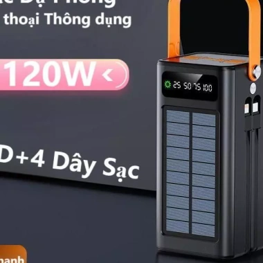 Pin năng lượng mặt trời 50.000mAh - Đèn LED, sạc nhanh 120W, đa thiết bị