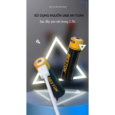 Pin sạc 1.5V AA AAA USB Beston Lithium 3.500mWh Dùng cho Micro karaoke, máy đo huyết áp, vỉ 02, giảm giá 119k