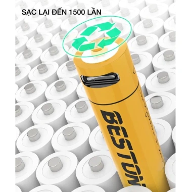 Pin sạc 1.5V AA AAA USB Beston Lithium 3.500mWh Dùng cho Micro karaoke, máy đo huyết áp, vỉ 02, giảm giá 119k