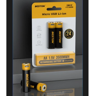 Pin sạc 1.5V AA AAA USB Beston Lithium 3.500mWh Dùng cho Micro karaoke, máy đo huyết áp, vỉ 02, giảm giá 119k