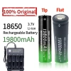Pin sạc 18.650 19.800mAh 3.7V Đầu nhọn/Đầu Bǎng Li‑ion, dung lượng cao, hàng chính hãng mới seal, kèm bộ sạc